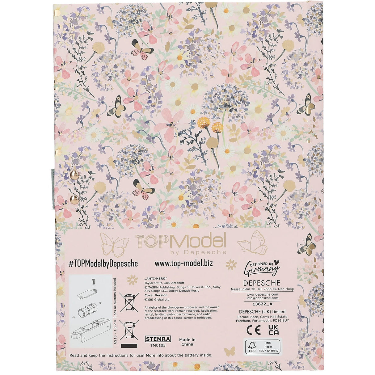 TOPModel Summer Feeling Dagbok M/kode Og Musik