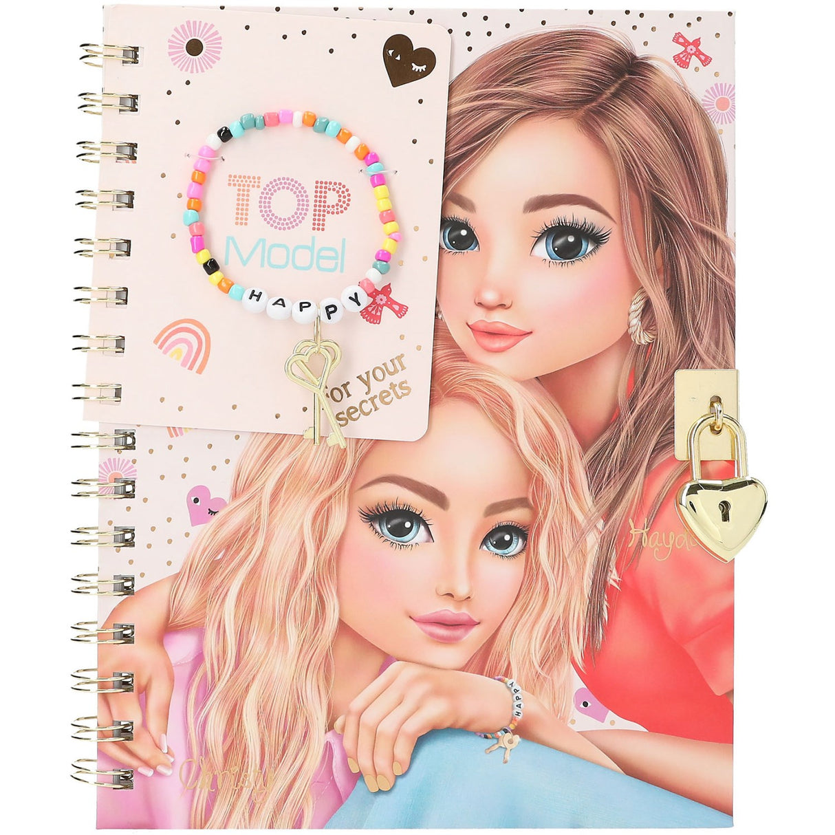 TOPModel Dagbok M/lås Og Armbånd