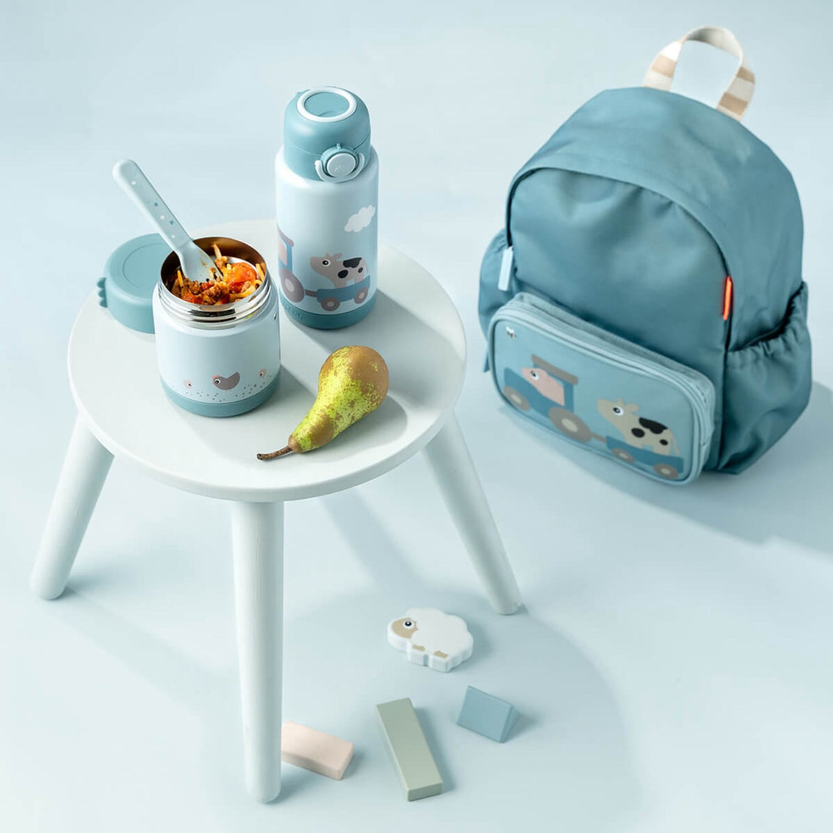 DonebyDeer Blue Termisk Matbeholder Tiny Farm 300 Ml