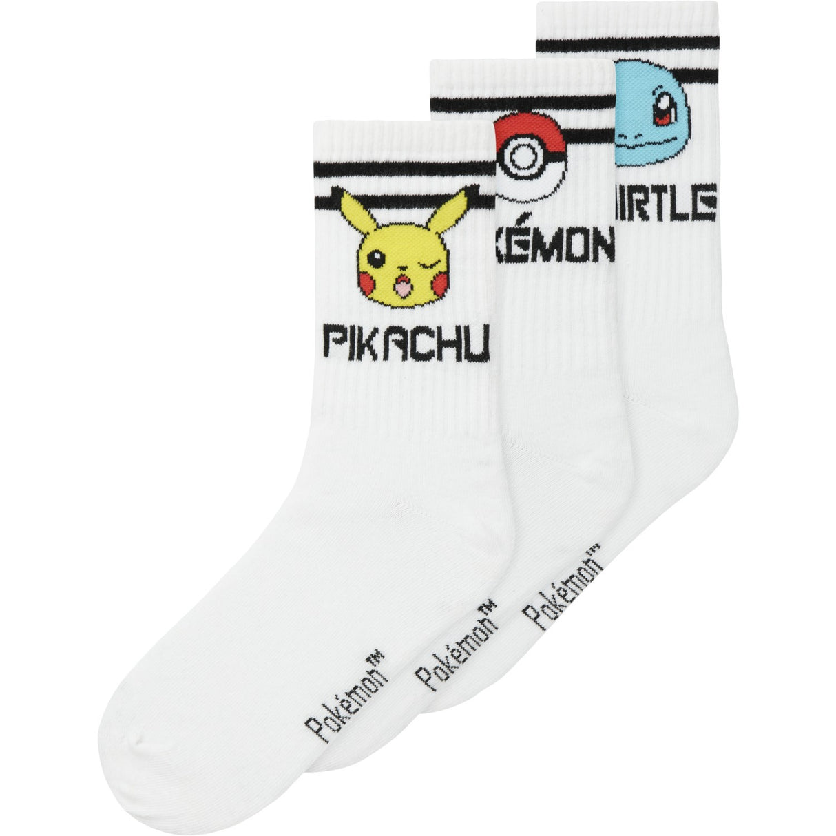 Name It Bright White Milton Pokemon 3-Pakning Strømper