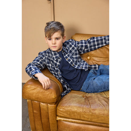 The New Navy Blazer Check Ronan Oversize L_S Flannel Skjorte