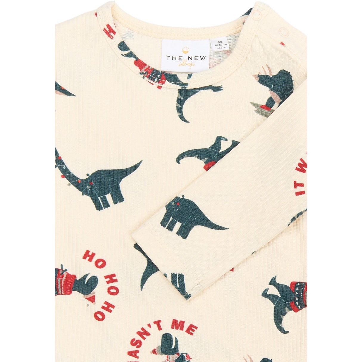 THE NEW Siblings Gardenia Dino AOP Holiday L_S Rib Buksedrakt