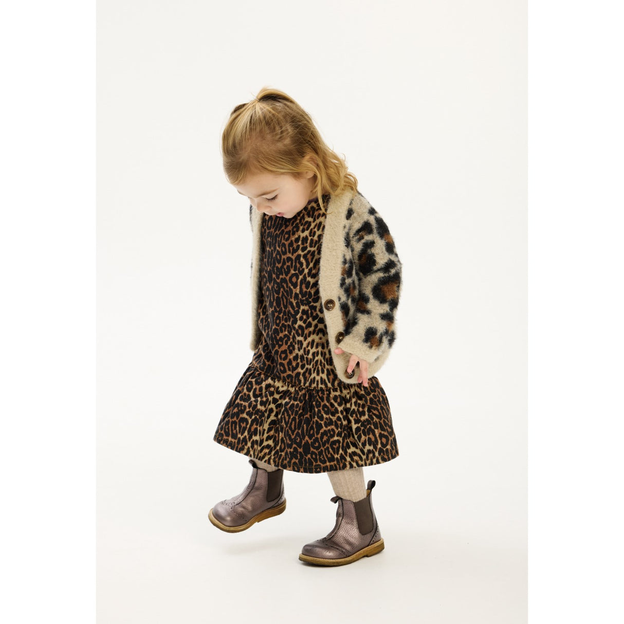 THE NEW Siblings Feather Gray AOP Paloma S_L Denim Kjole