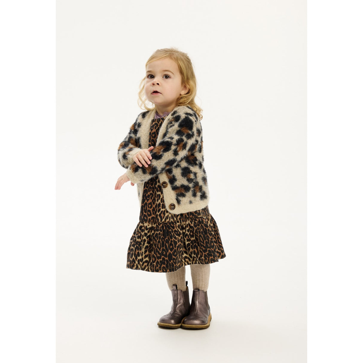 THE NEW Siblings Feather Gray AOP Paloma S_L Denim Kjole