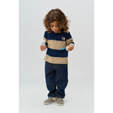 THE NEW Siblings Navy Blazer Striped Rinon L_S Pique Polo