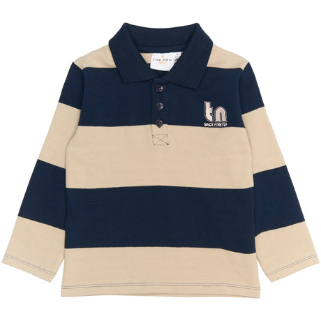 THE NEW Siblings Navy Blazer Striped Rinon L_S Pique Polo