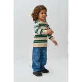 THE NEW Siblings Deep Teal Striped Robbie Strikk Collegegenser