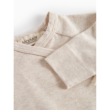 MarMar Modal New Born Light Beige Mel. Tut Omslags LS Bluse