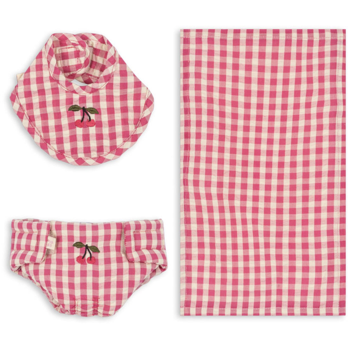 Konges Sløjd Bubblegum Check Dukke Nursery Sett