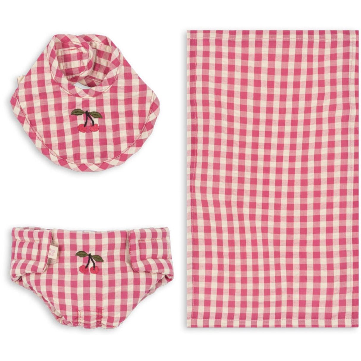 Konges Sløjd Bubblegum Check Dukke Nursery Sett