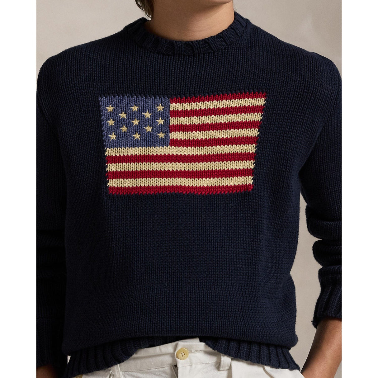 Polo Ralph Lauren Boy Long Sleeved Flag Sweater Hunter Navy