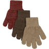 Mikk-Line Apple Butter-Chocolate Chip-Doeskin Magic Hansker 3 Pakke Med Lurex