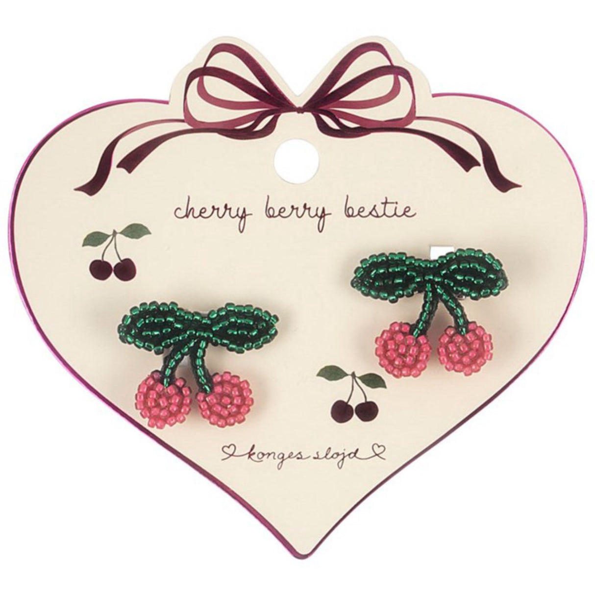 Konges Sløjd Cherry 2 Pack Pearly Hårspenner Cherry