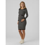 Mama;licious Black Snow White Mlnewsiv June Ls Uk Strikk Kjole 2F A Noos