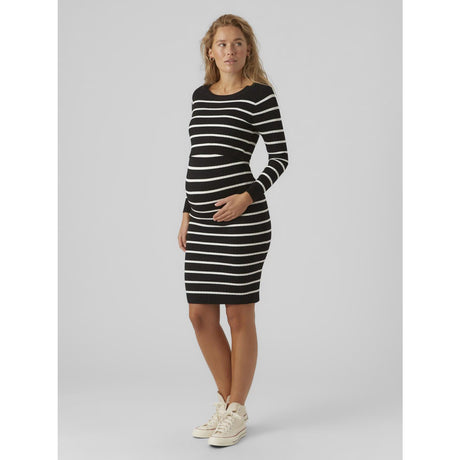 Mama;licious Black Snow White Mlnewsiv June Ls Uk Strikk Kjole 2F A Noos