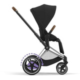 Cybex Chrome Brown E-Priam Stel Inkl. Hård Sædedel