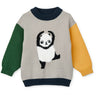 LIEWOOD Panda / Mist / Classic Navy Multi Mix Orlane Embroidery Strikk Jumper