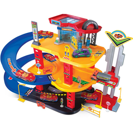 Junior Driver Gas Station Playset Med 3 Vehicles