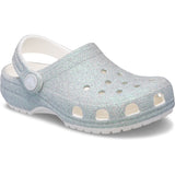 Crocs White Classic Iridescent Glitter Gloc