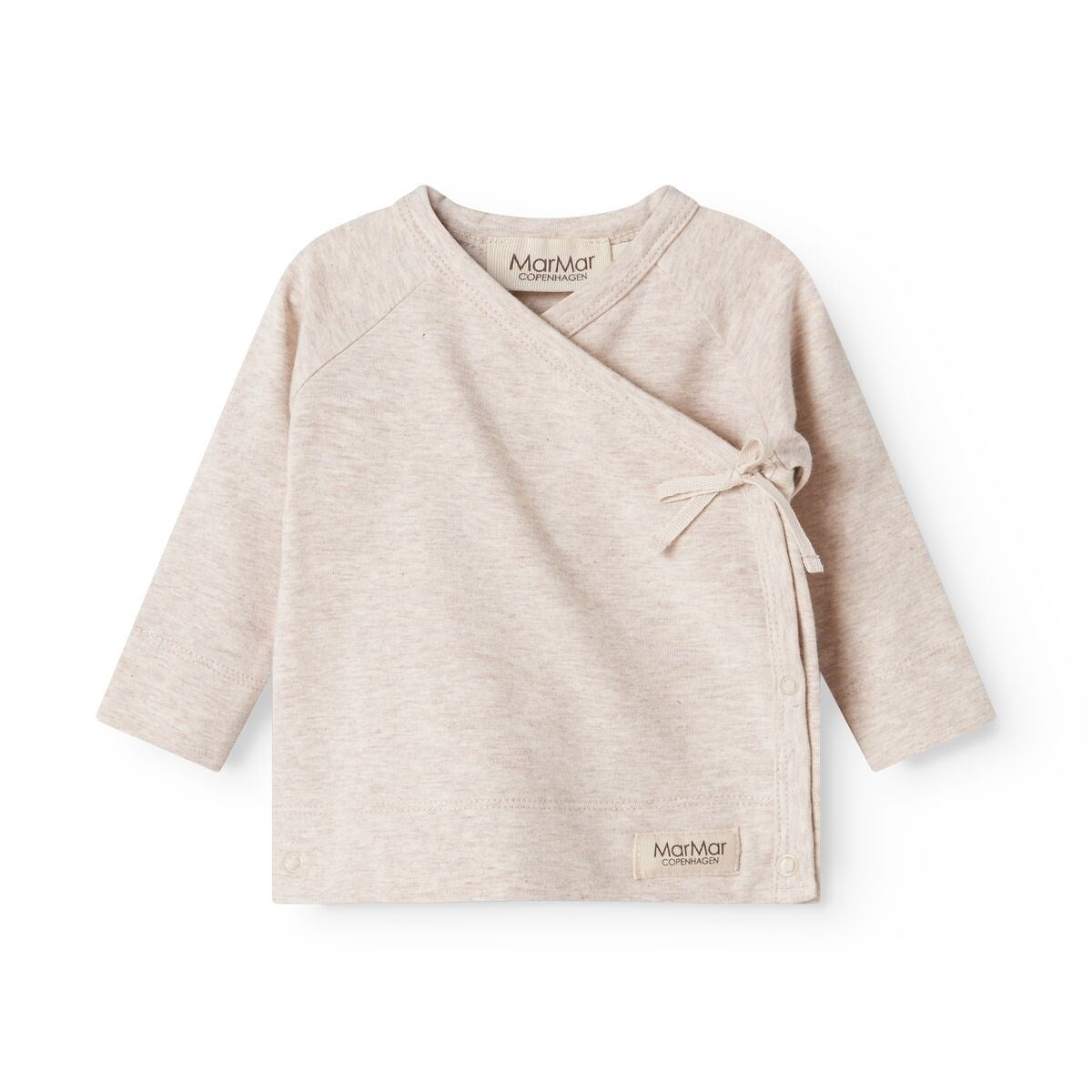 MarMar Modal New Born Light Beige Mel. Tut Omslags LS Bluse