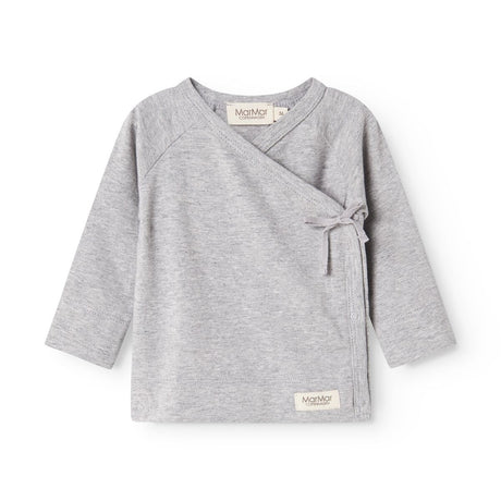 MarMar Modal New Born Light Grey Melange Tut Omslags LS Bluse