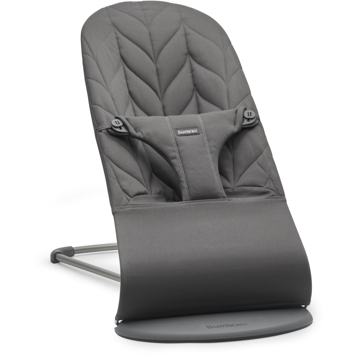 BabyBjörn Anthracite Grey Skråstol Bliss - Vævet, Blomsterbladsquilt
