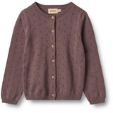 Wheat Plum Strikk Cardigan Maia