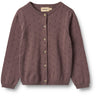 Wheat Plum Strikk Cardigan Maia