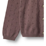 Wheat Plum Strikk Cardigan Maia