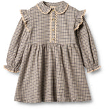 Wheat Blue Check Kjole L/S Alissa