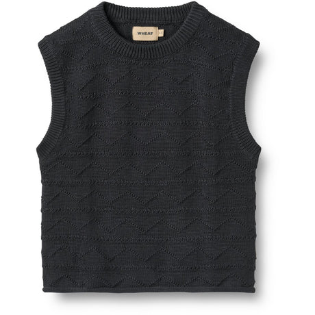 Wheat Navy Strikk Vest Bobby