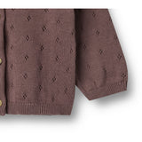Wheat Plum Strikk Cardigan Maia