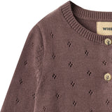 Wheat Plum Strikk Cardigan Maia