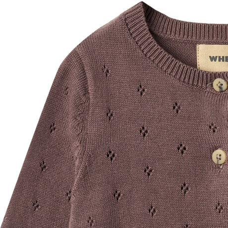 Wheat Plum Strikk Cardigan Maia