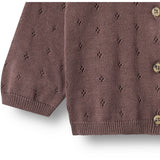 Wheat Plum Strikk Cardigan Maia