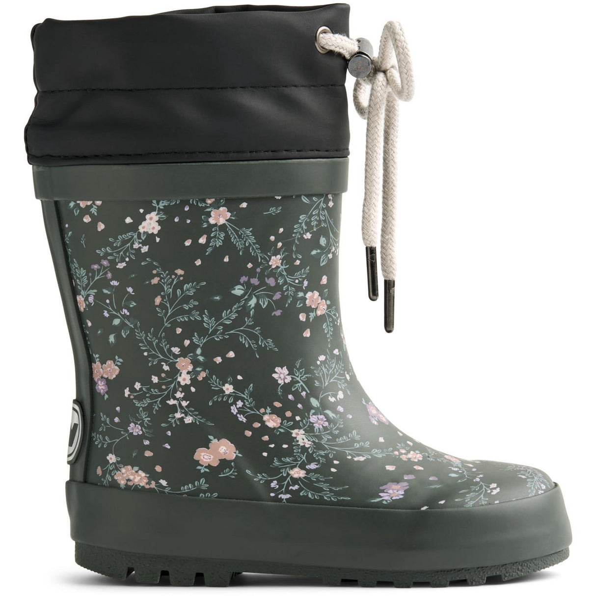 Wheat Forest Lake Checked Flowers Rubber Støvler Thermo Print