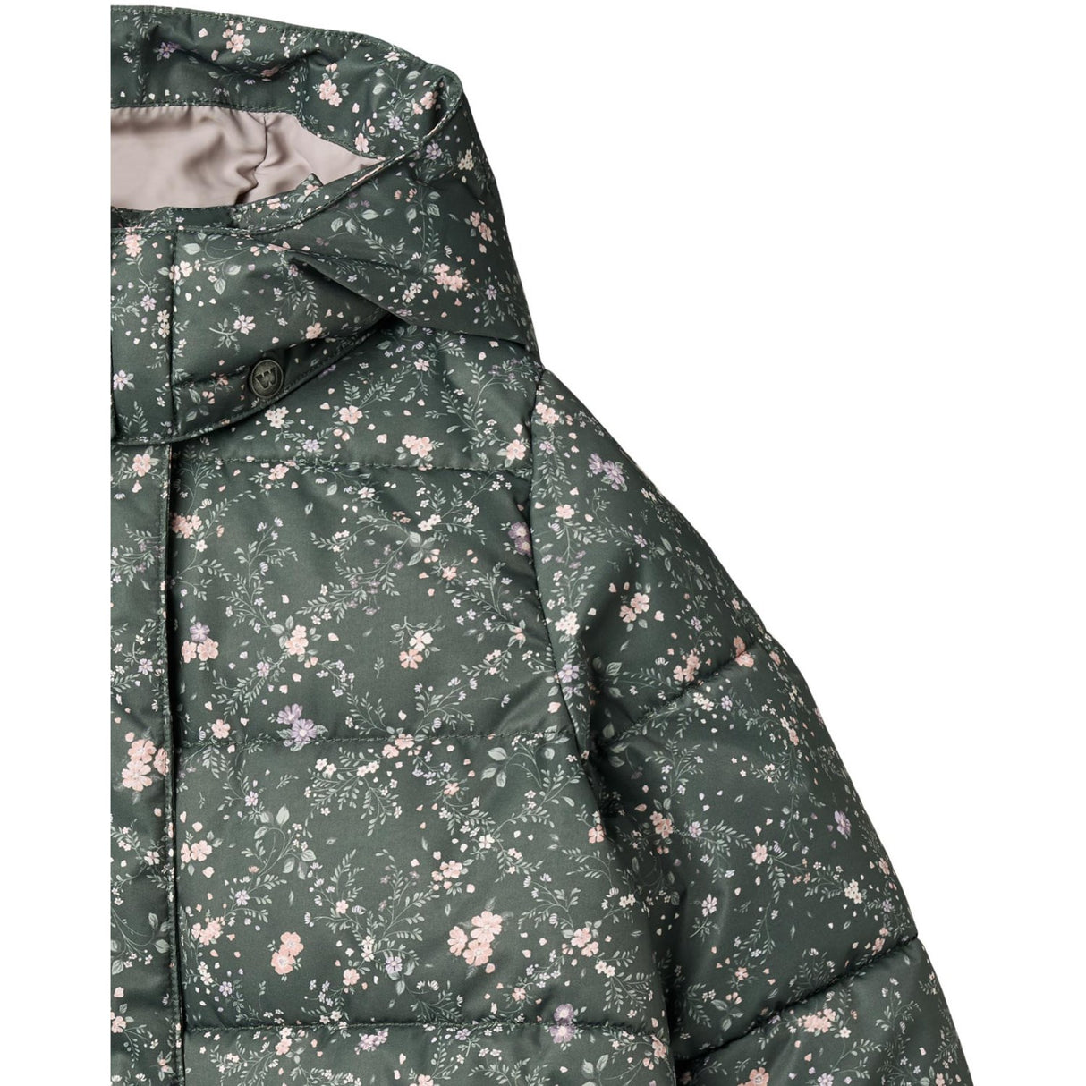 Wheat Forest Lake Checked Flowers Puffer Frakk Yrsa