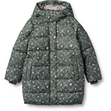 Wheat Forest Lake Checked Flowers Puffer Frakk Yrsa