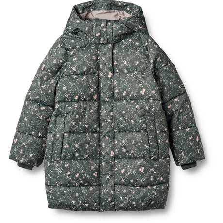 Wheat Forest Lake Checked Flowers Puffer Frakk Yrsa