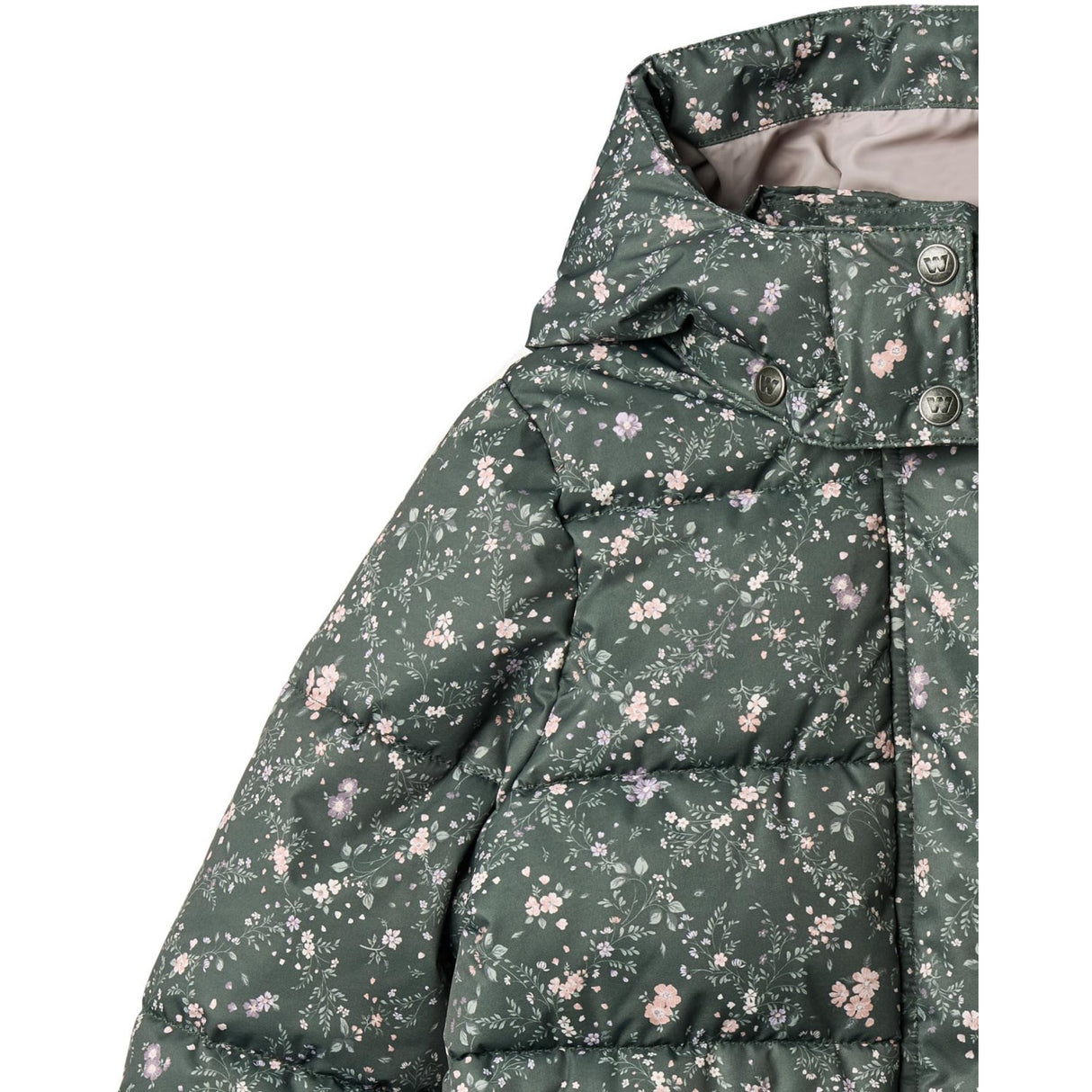 Wheat Forest Lake Checked Flowers Puffer Frakk Yrsa