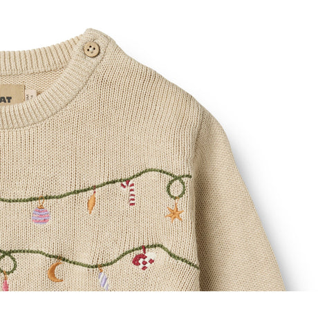 Wheat Offwhite Strikk Pullover Embr. Lisa