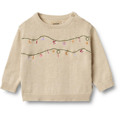 Wheat Offwhite Strikk Pullover Embr. Lisa