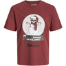 Jack & Jones Junior Brick Red Jjnoel Xmas Tee Ss Crew Neck Jnr
