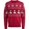 Jack & Jones Junior True Red Jjxmas Andrew Strikk Crew Neck Jnr