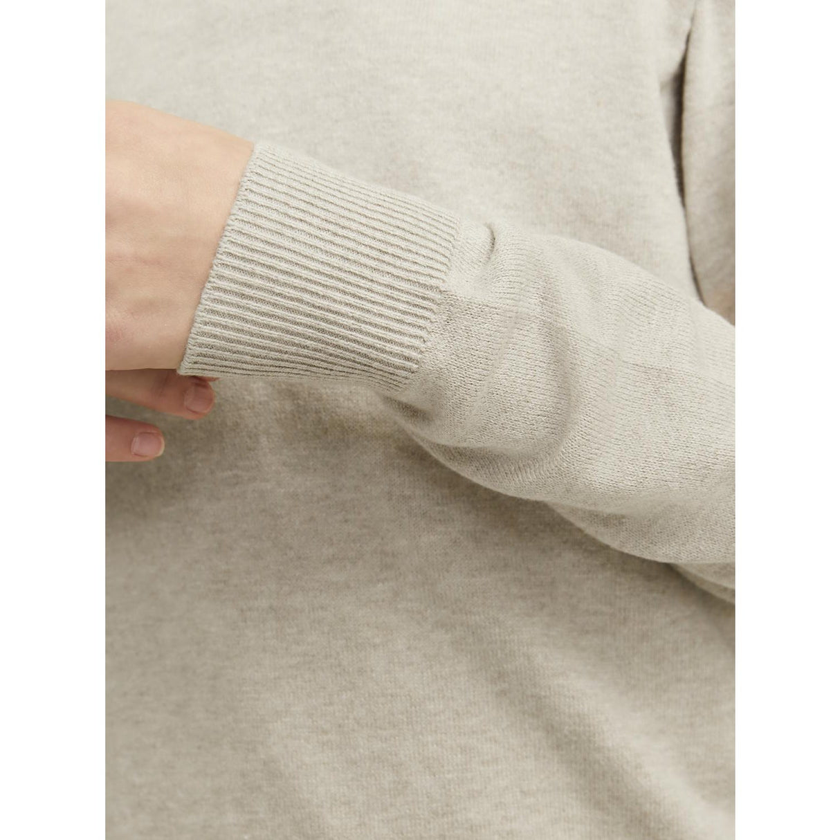 Jack & Jones Junior Oatmeal Melange Jjeemil Strikk Half Zip Noos Jnr