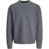 Jack & Jones Junior Dark Grey Melange Jornorrebro Strikk Crew Neck Ln Jnr