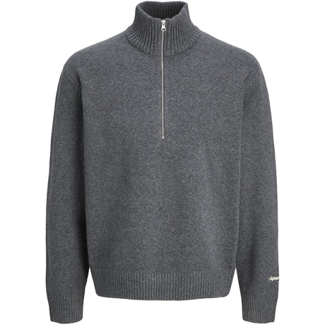 Jack & Jones Junior Dark Grey Melange Jornorrebro Strikk Half Zip Jnr
