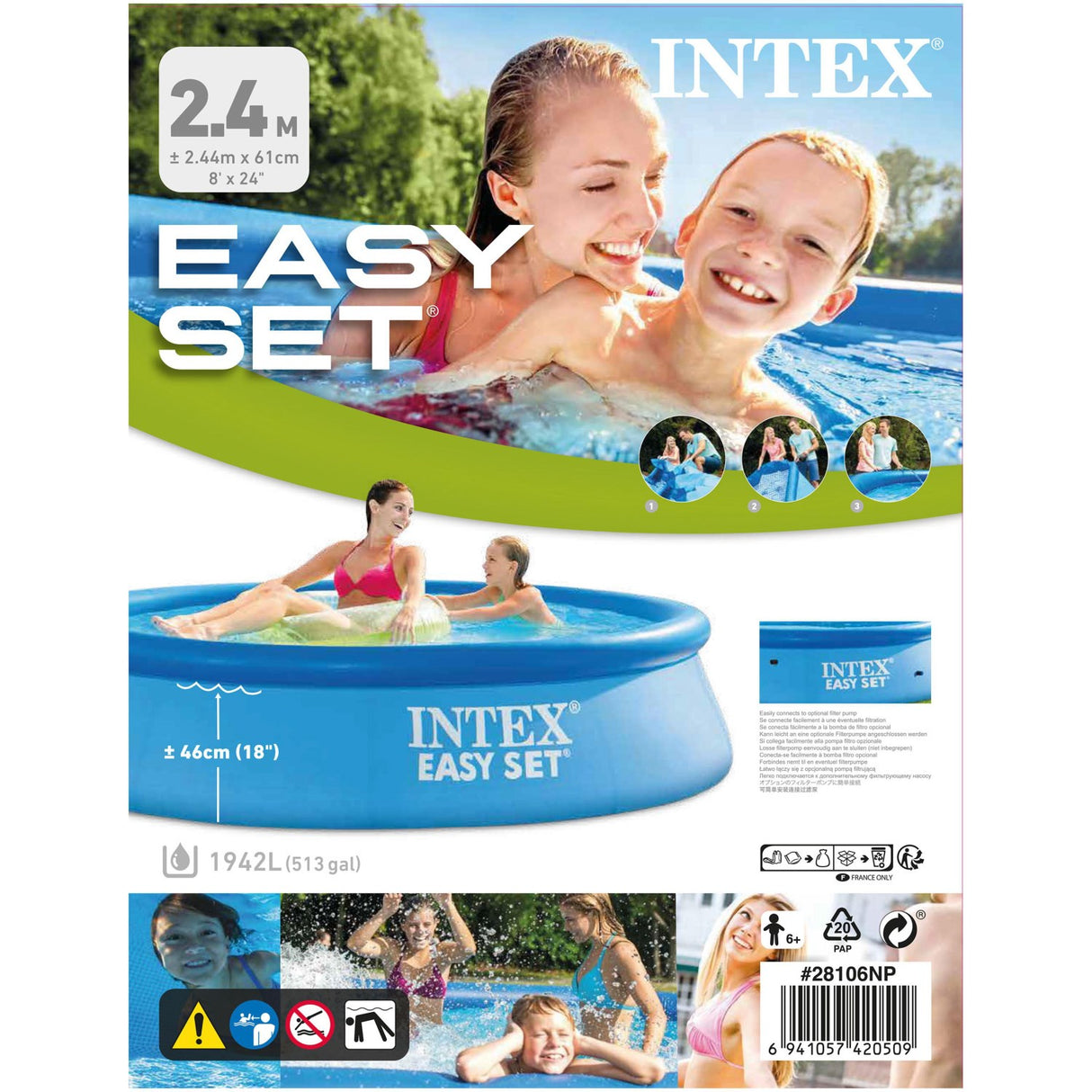 INTEX® 1.942 L Easy Sett Svømmebasseng