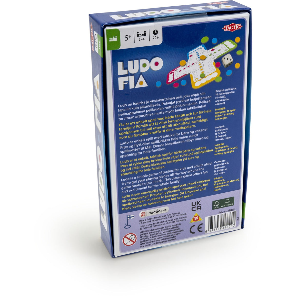 Tactic Games Ludo Fia - Rejse Spill