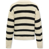 kids ONLY Eggnog Black Kogjusty L/S Stripe Pullover Knt Noos